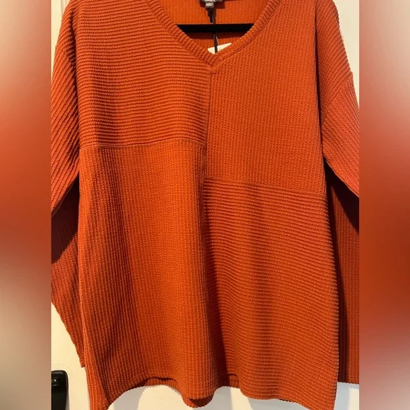 Rust Color Ribbed Tunic - Picture 3 of 7
